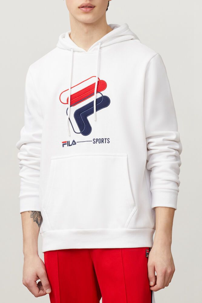 Fila Rocky White Hoodie Mens - NZ 20138-LMUR